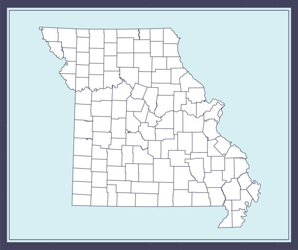 ilustrações de stock, clip art, desenhos animados e ícones de missouri county map downloadable - clayton