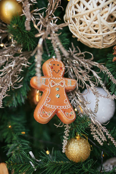 istock Gingerbread man sa a christmas ornament 1182925394