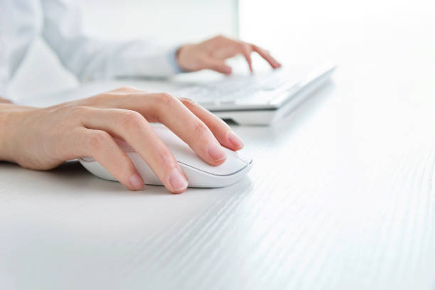 istock Businesswoman hand on computer keyboard 1182927321