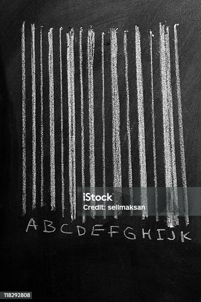 Алфавитный Blackboard Со Штрихкодом — стоковые фотографии и другие картинки Без людей - Без людей, Буква A, Буква B