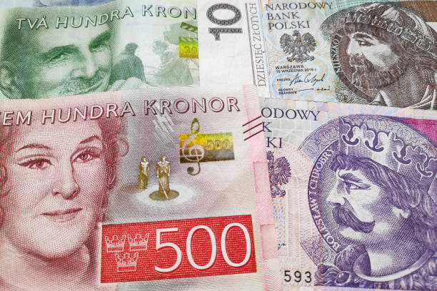 istock Stack of Swedish krona & Polish Zloty 1182929049