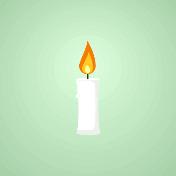 ilustrações de stock, clip art, desenhos animados e ícones de lit candle template vector design - brightly lit