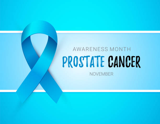 istock November Prostate Cancer Awareness Month banner with blue realistic ribbon. 1182930209