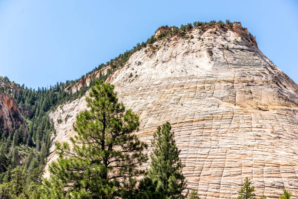 Sandstone cliffs along the West Rim Trail to Angels Landing in Zion National Park, Utah