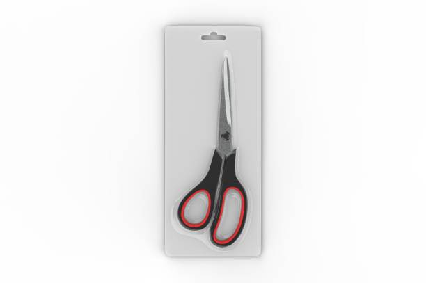 istock Blank Heat seal plastic scissors packaging for branding. 3d render illustration. 1182931628