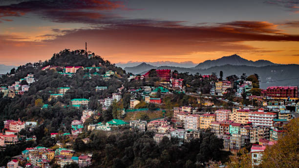 Beautiful Shimla, Himachal Pradesh I really loved the hues of this image that took my heart. I hope you will too love it. himachal pradesh photos stock pictures, royalty-free photos & images
