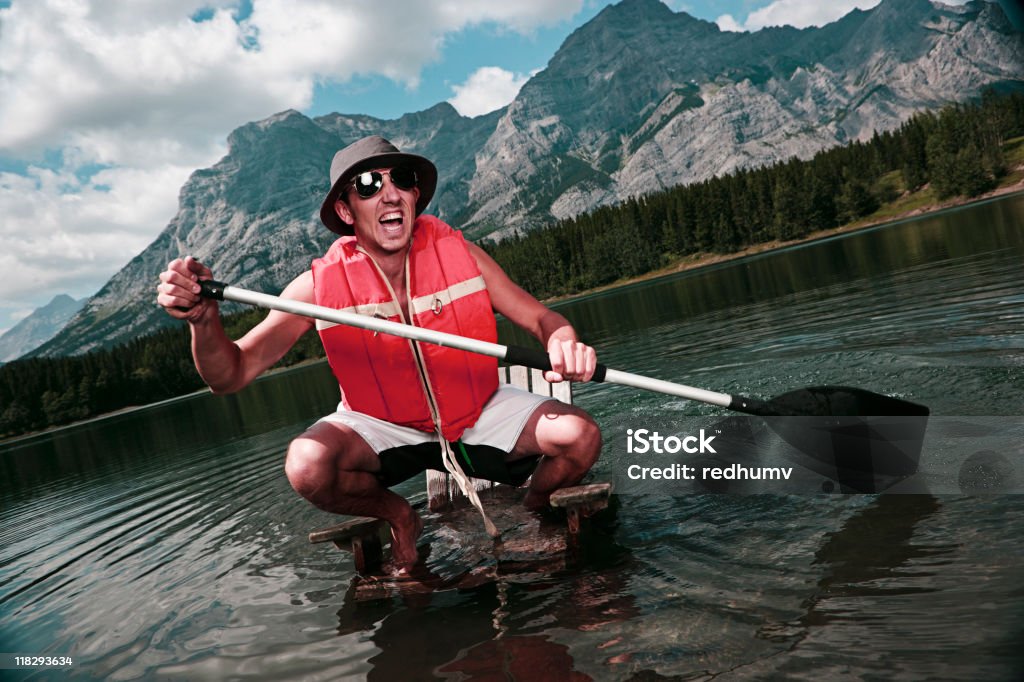 Gestrandete in High Wasser - Lizenzfrei Männer Stock-Foto