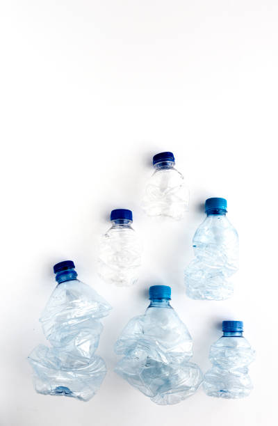 istock Plastic bottles to recycle. Knolling concept 1182941200