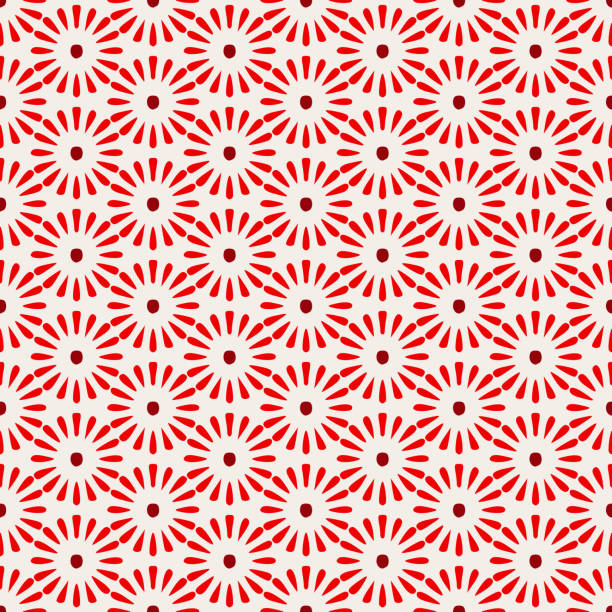 기하학적 포르투갈어 azulijo 원활한 패턴 벡터 - flower backgrounds tile floral pattern stock illustrations
