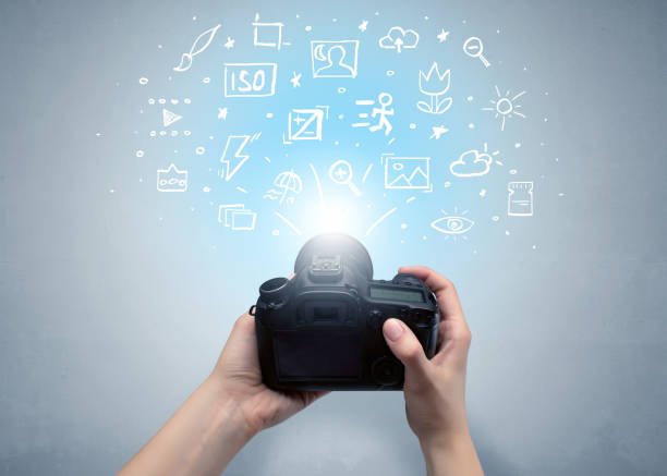istock Hand photo shooting with photo ideas concept 1182942333
