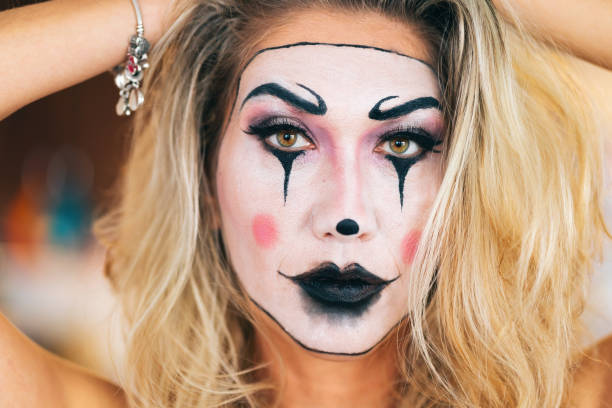 istock Halloween woman. Make up 1182944980