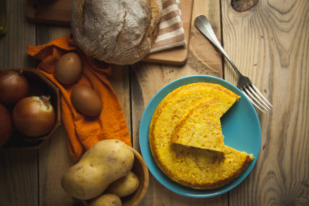 istock Homemade potato and egg omelette, Spanish gastronomy 1182946901