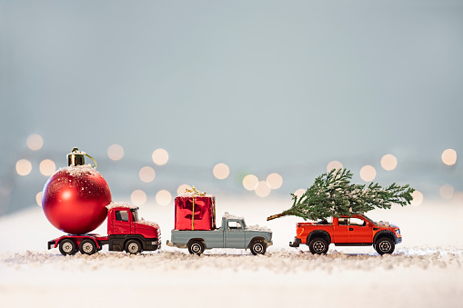 Toy cars with  Christmas gifts