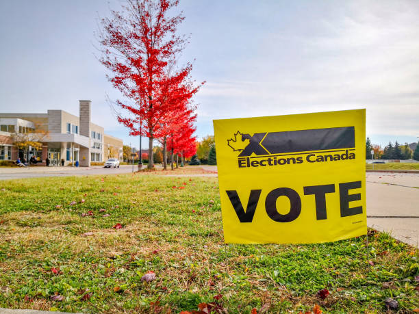 Election sign at Polling Station of Woodbridge, Ontario, Canada Election sign at Polling Station of Woodbridge, Ontario, Canada. constituency photos stock pictures, royalty-free photos & images