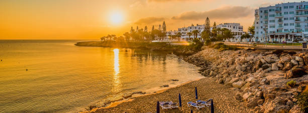 istock Fig Tree Bay beach at sunset in Protaras 1182953240
