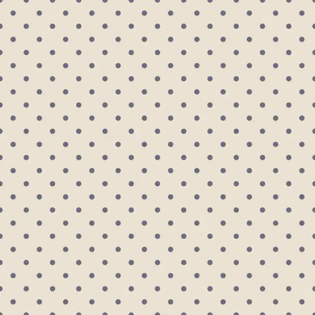 Vector illustration of Polka dots vector seamless pattern on light grayish orange background