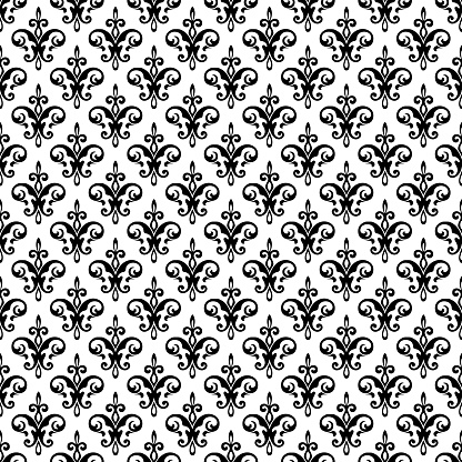 Royal fleur de lis seamless pattern - damask ornament vector. Perfect for backgrounds, fabric, banner, curtain etc.