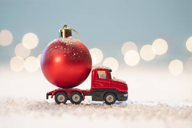 istock Red truck with  ball 1182956220