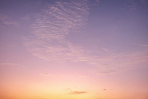 Twilight Purple And Golden Sky stock photo