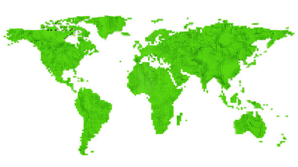 World map made of cubes