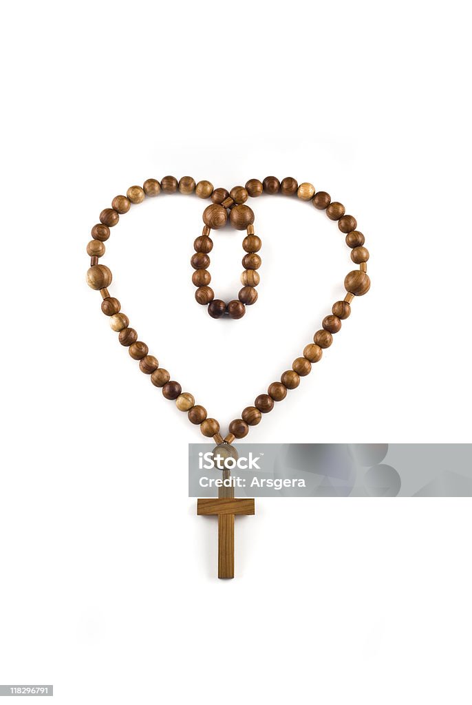 心臓の図の木製ビーズ絶縁 - カトリックのロイヤリティフリーストックフォト