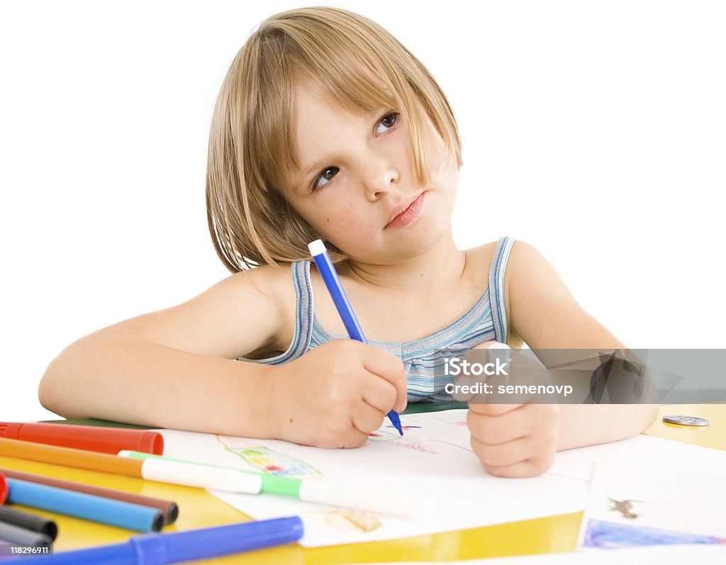 Criança desenha - Royalty-free Aprender Foto de stock
