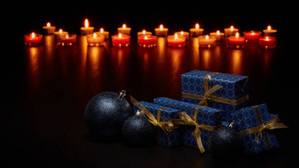 istock Gift boxes and Christmas ornaments 1182974666