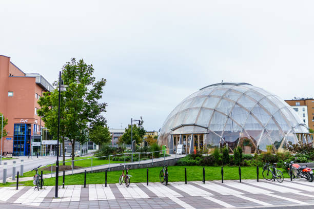 "dome of visions" al lindholmen science park di göteborg - library education sweden construction foto e immagini stock