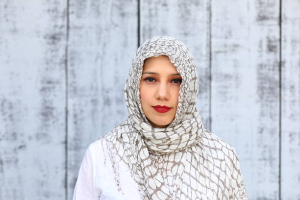 istock Middle Eastern Woman Wearing Hijab No Smile 1182980571