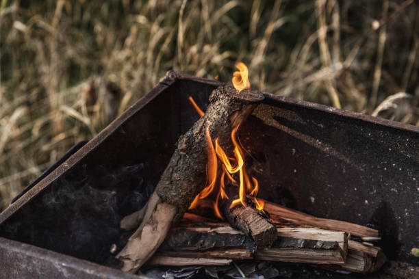 istock Burning charcoal in the fire for barbecue. Close-up 1182984013