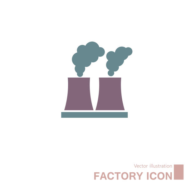 ilustrações de stock, clip art, desenhos animados e ícones de factory icon design. - toxic substance smoke abstract green