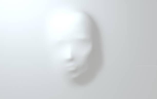 istock Beautiful face pressing through elastic fabric. Hidden woman's face background 3d render. Mysterious woman behind stretchy material. Restraint, violence and abuse concept 1182987580