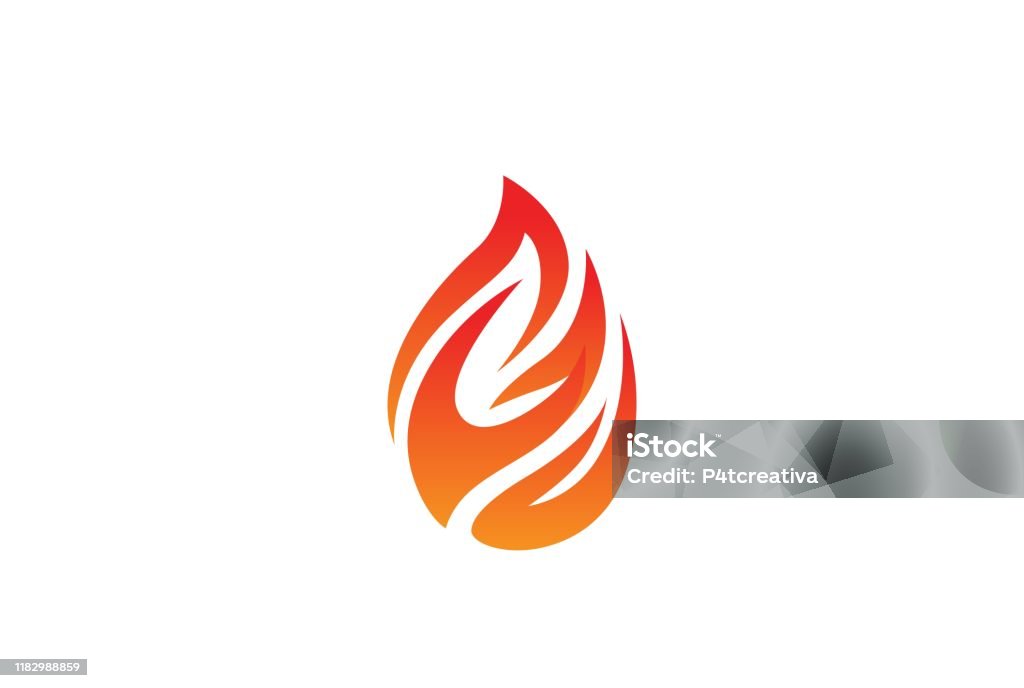 Flame Design Rde Red Fire Flame Modern Logo Design Abstract Silhouette Vector Graphic ...