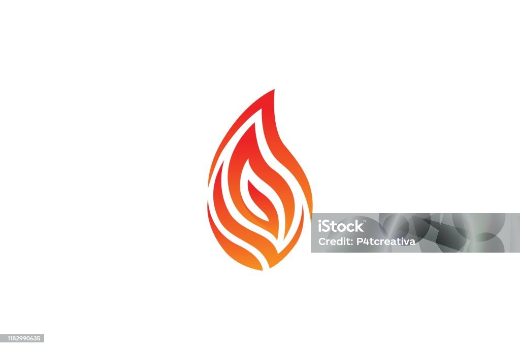 Flame Design Rde Red Fire Flame Modern Logo Design Abstract Silhouette Vector Graphic ...