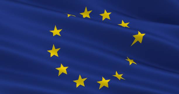 high detail european union flag seamless loop - european union flag european community photography textured effect imagens e fotografias de stock
