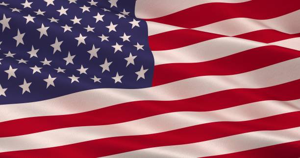 loop senza cuciture bandiera americana ad alto dettaglio - american flag flag usa waving foto e immagini stock