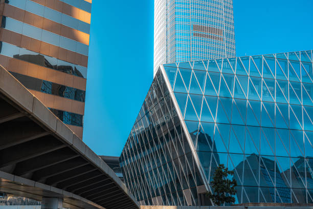 istock Modern office building close up in Hong Kong 1182995083