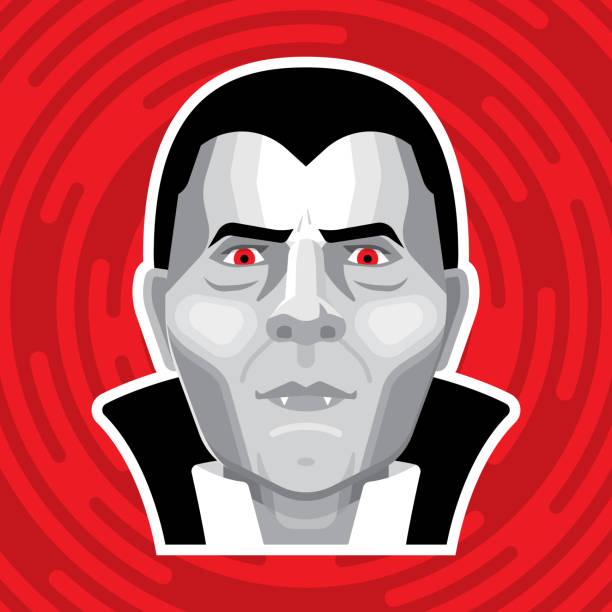 ilustrações de stock, clip art, desenhos animados e ícones de dracula face flat - characters shock concepts old fashioned