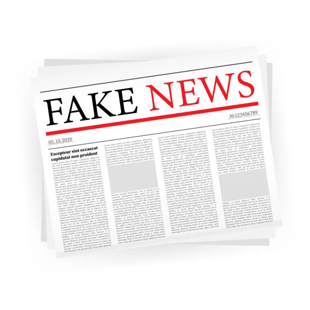 istock Fake news realistic newspaper on white backgraund. vector illustration. 1182998443