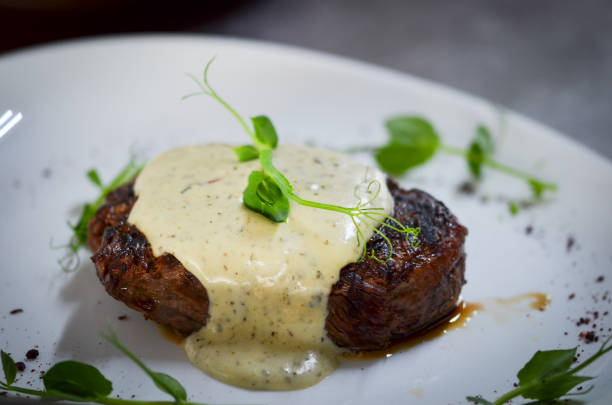 istock grilled beef with gorgonzola sauce & fresh asparagus 1182999859