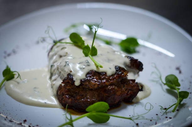 istock grilled beef with gorgonzola sauce & fresh asparagus 1182999860
