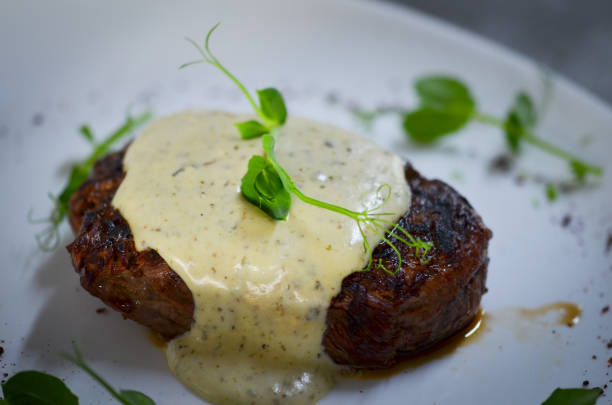 istock grilled beef with gorgonzola sauce & fresh asparagus 1182999879