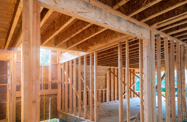 istock Framing beam of new house under construction home framing 1183006773