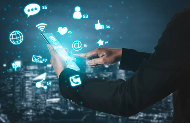 istock Social media and people network technology concept 1183011904