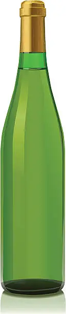 Vector illustration of Vector illustration glass bottle with white wine (serie of images)
