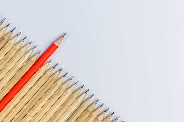 istock Different pencil standout show leadership concept. 1183012478