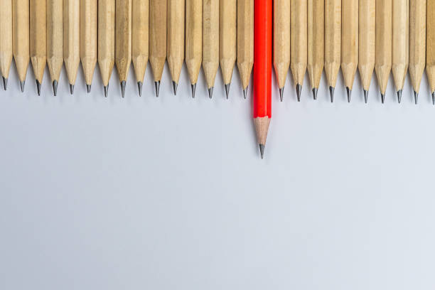 istock Different pencil standout show leadership concept. 1183012483