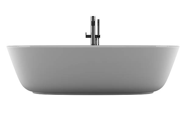 istock Side view of modern style bathtub over white background 118301460
