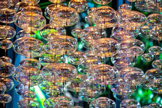 istock Close-up bubble chandelier ceiling light with selective focus. 1183021270