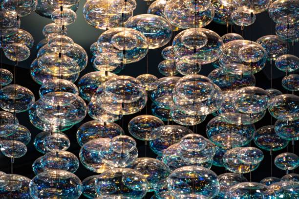 istock Close-up bubble chandelier ceiling light with selective focus. 1183021272